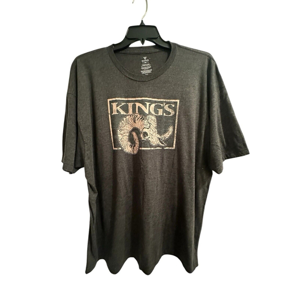 KINGS Other - KINGS Mens T-Shirt Gray XXXL / 3X Mountain Goat Skull Horns Ram Short Sleeves